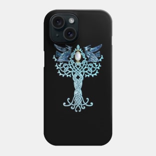 Wonderful celtic cross with crows Phone Case