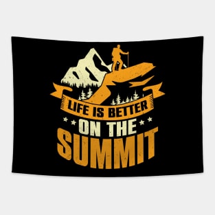 Life Is Better With On The Summit Mountaineer Gift Tapestry