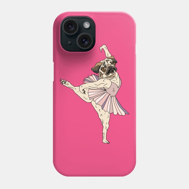 Pug Ballerina Tutu Phone Case by notsniwart