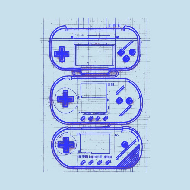 Blue Handheld Gaming Blueprint by Trip Tank