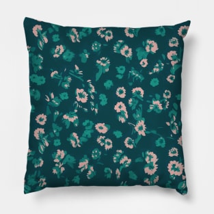 Floral Pattern 90's lofi: Vintage Botanical Hues Pillow