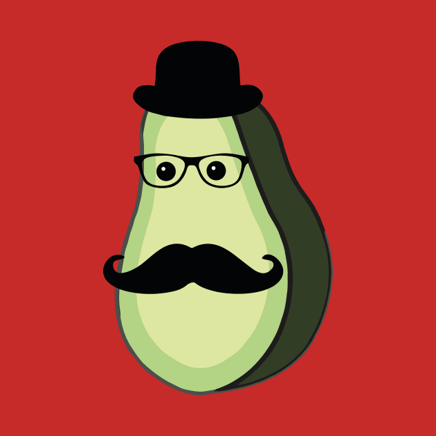 Fruit genius avacado with hat and mustach by AwesomMT