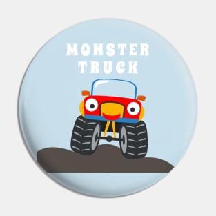 illustration of monster truck with cartoon style. Pin