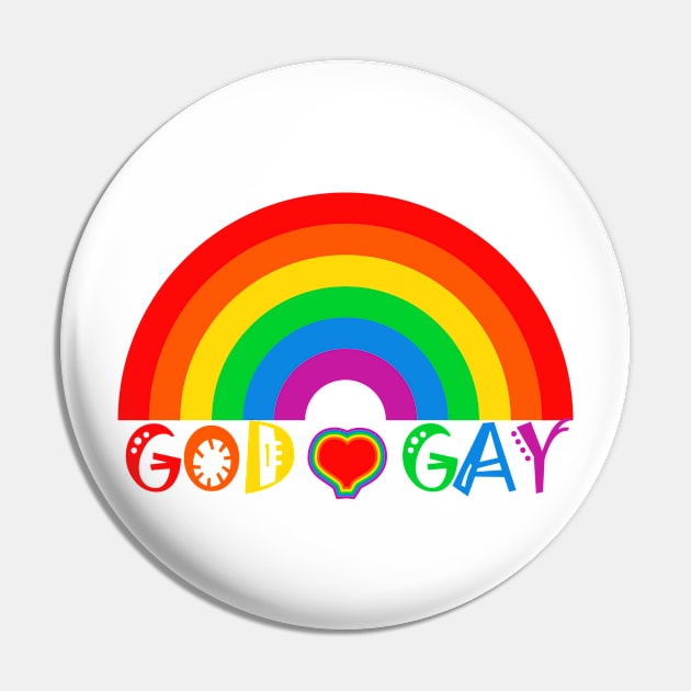 God Loves Gays Pin by Mysimplicity.art