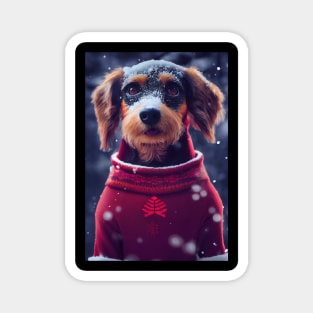 Cute Christmas Dog Magnet