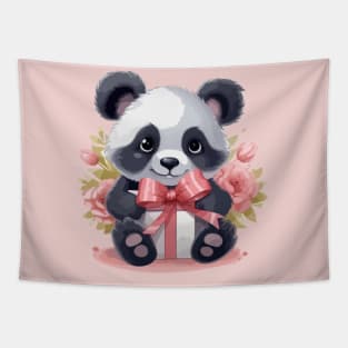 Cute Panda with gifts Tapestry