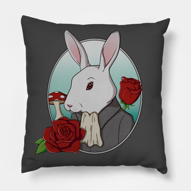 Bunny and Roses Pillow by joanie1508