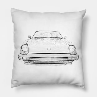 Datsun 280ZX classic car monochrome Pillow