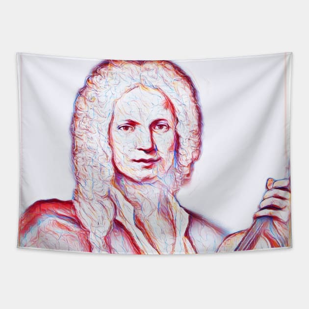 Antonio Vivaldi Portrait | Antonio Vivaldi Artwork | Line Art Tapestry by JustLit