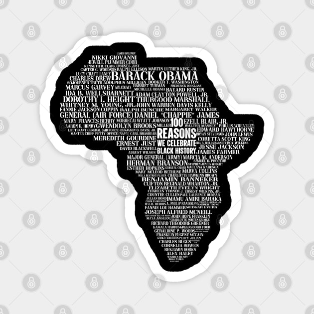 100 Reasons we celebrate black history, Africa, Black History, typography Magnet by UrbanLifeApparel