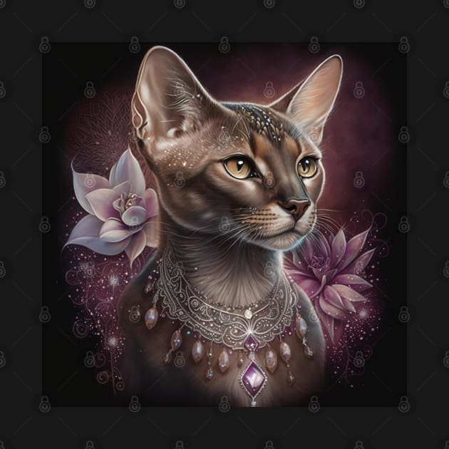 Abyssinian Cat Elegance by Enchanted Reverie
