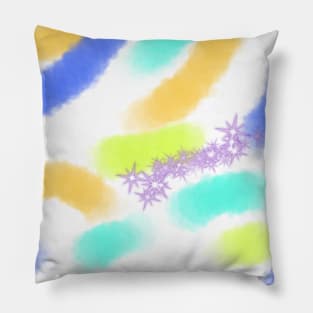 Colorful watercolor abstract glitter art Pillow