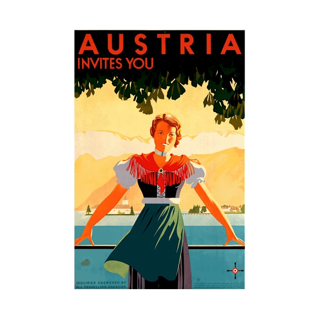 Austria Invites You - Vintage Travel Poster Design by Naves