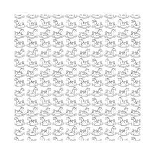 Cute and Adorable Rocking Horse Seamless Pattern Design T-Shirt