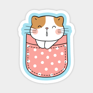 Cute Pocket Kitty V3 Magnet