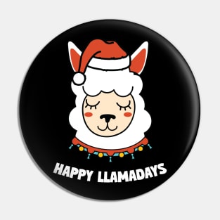 Happy Llamadays Funny Llama Holidays Christmas Gift Pin