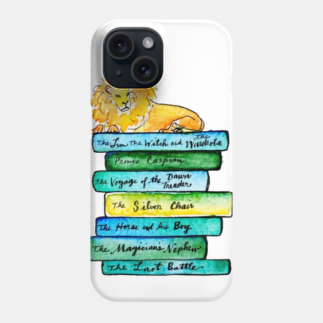 Narnian Book Pile Phone Case by BiblioartsbyEmma