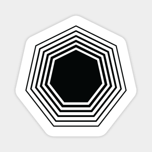 Black Heptagon Geom Magnet