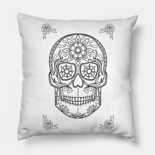 HomeSchoolTattoo SugarSkull Pillow