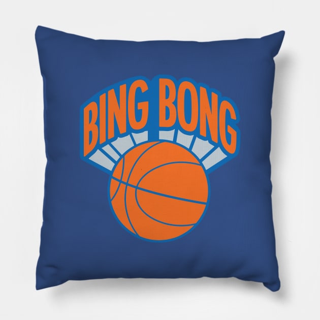 Bing Bong New York Knicks Spoof Vintage Pillow by overhooped