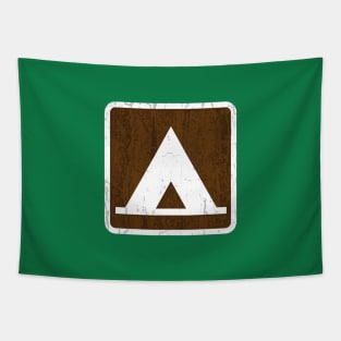 Campground Sign (wooden effect) Tapestry