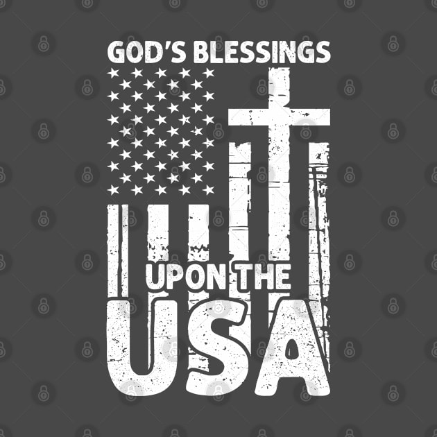 God's Blessings Jesus American Flag Patriot Christian by Toeffishirts