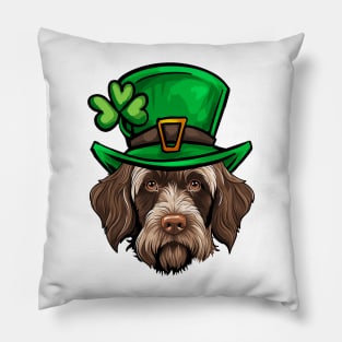 Funny St Patricks Day Wirehaired Pointing Griffon Pillow