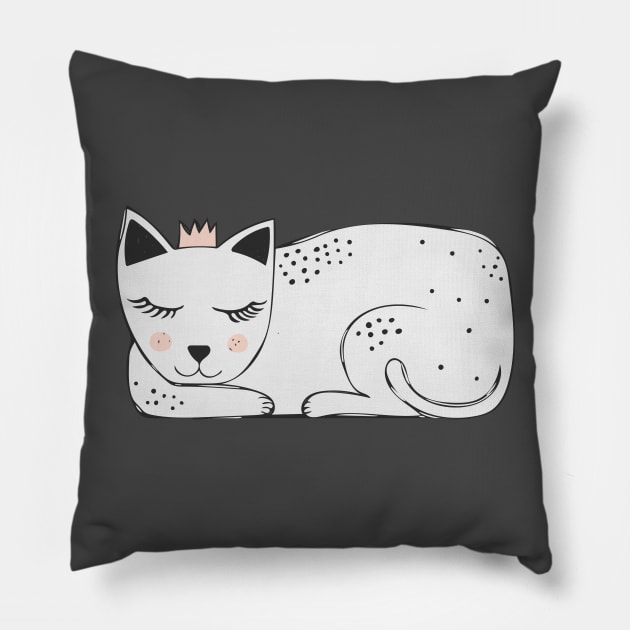 Cat Nap Queen Pillow by Jackie Hurd