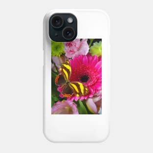 Golden Wings On Pink Gerbera Daisy Phone Case