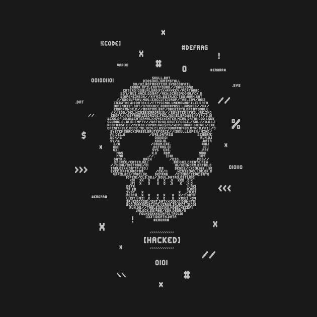 Hacked Skull - Skull - T-Shirt | TeePublic