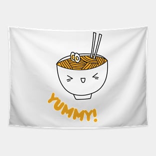 Savor the Smile: Kawaii Ramen Delight Tapestry