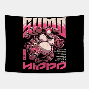 Hippo Sumo Wrestler Sci-fi Job Future Mecha Animals Robot Tapestry