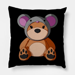 Mouse Hat Teddy Bear Pillow