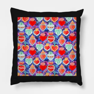 Sacred hearts on the bright galaxy background Pillow