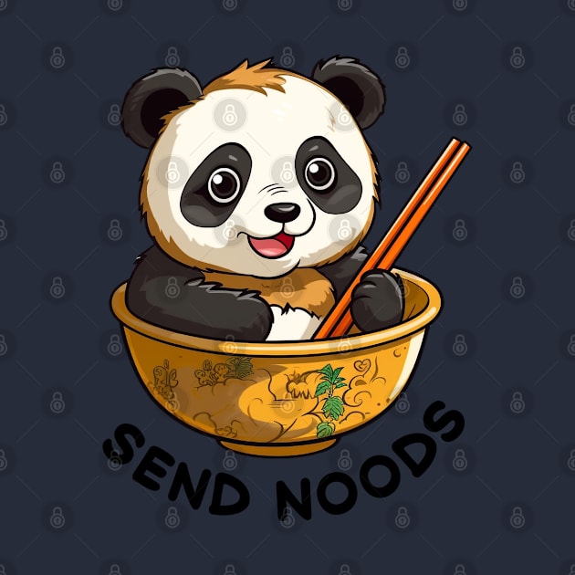 Kawaii Panda in Bowl of Ramen Send Noods by AstroWolfStudio