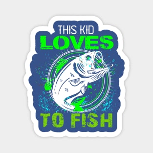 youth,this kid loves to fish Magnet