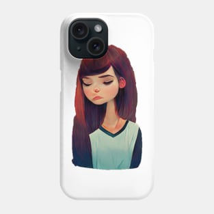 Sad cute girl Phone Case