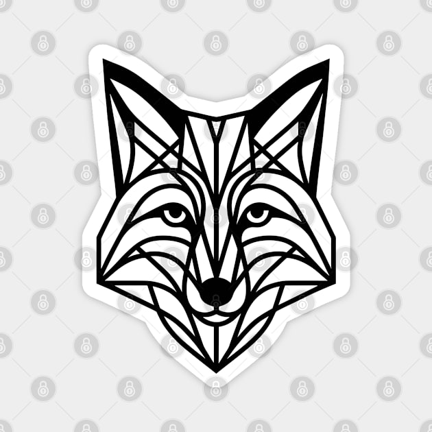 Geometric Fox - Modern Wildlife T-Shirt Design Magnet by The Tee Bizarre