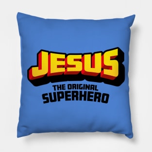 Christian Faith Gift - Jesus the Original Superhero - Fun Comic Book Style Pillow