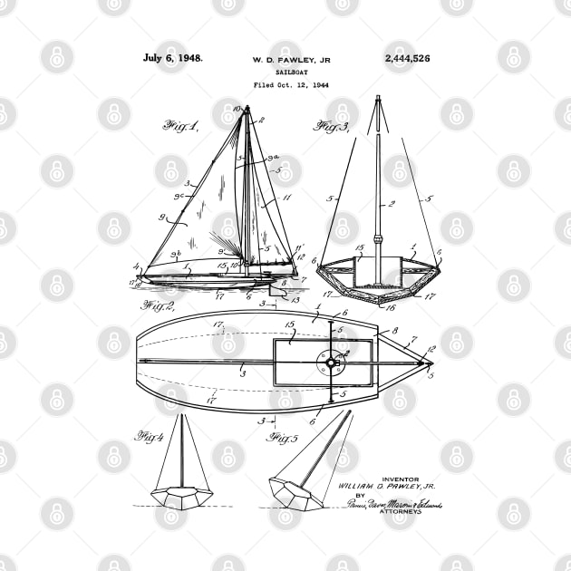 Yachting Patent Print 1947 by MadebyDesign