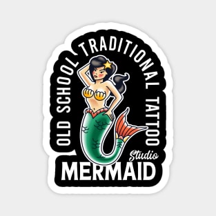 old school traditional tattoo mermaid Magnet