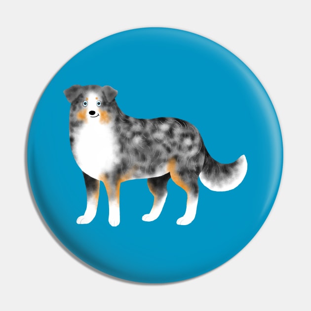 Australian Shepherd (Blue Merle) Pin by illucalliart