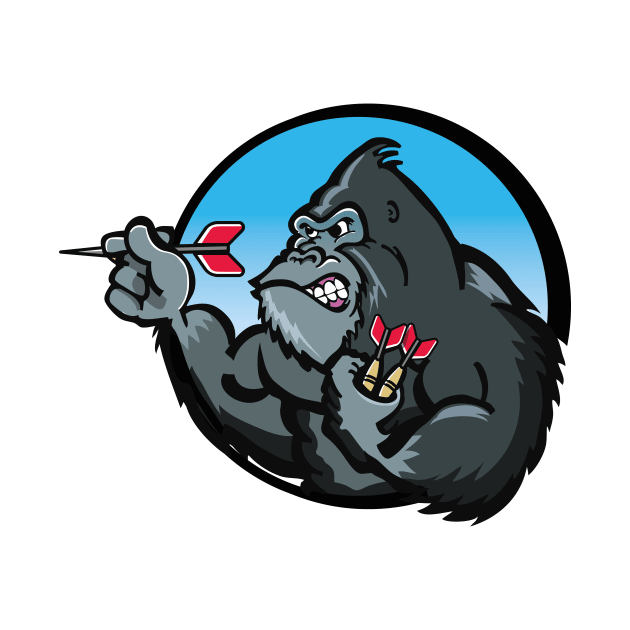 Gorilla playing Darts by nickemporium1