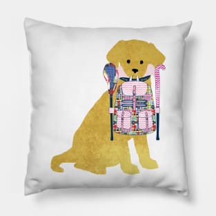 Golden Retriever Back To School Field Hockey Lacrosse Dog Pillow