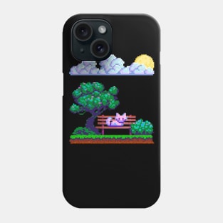 Pixelated Cat Under A Tree Phone Case