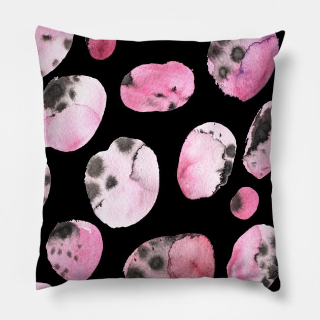 watercolor polka dots seamless pattern Pillow by Olga Berlet