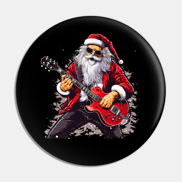 Guitar Santa Pin by MZeeDesigns