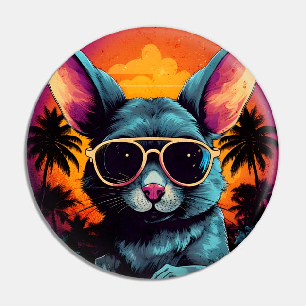 Retro Wave Jerboa Circle Pin by Miami Neon Designs