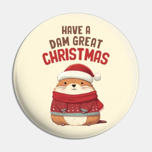 Have A Dam Great Christmas Marmot Pin