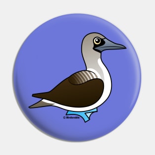 Cute Birdorable Blue-footed Booby Cartoon Bird Pin